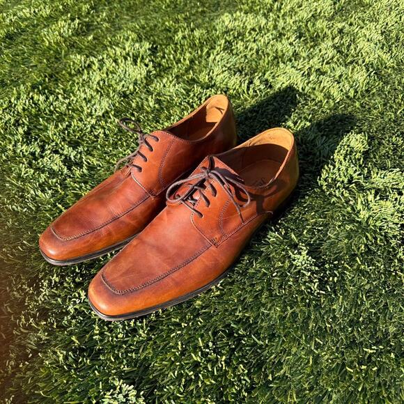 Brown Oxford Leather Dress Shoes Lace Up Size 10.5 US Men\'s